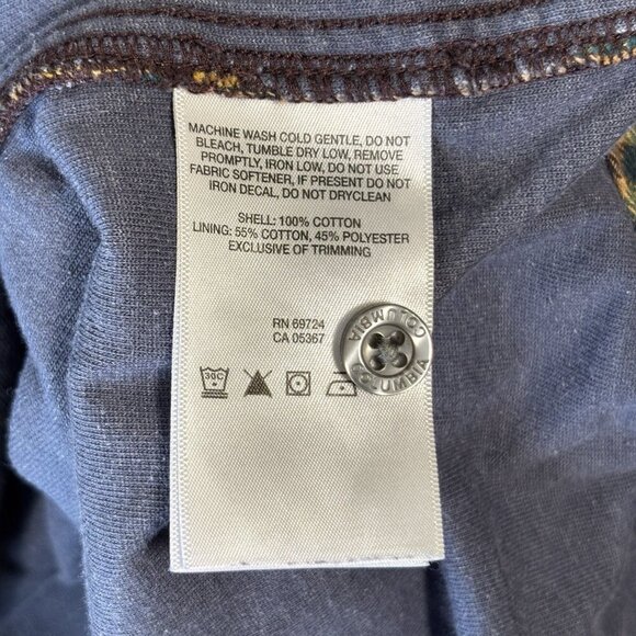 Columbia Lined Flannel Shirt Mens XL Blue Brown Plaid Long Sleeve Shacket Heavy - Picture 14 of 16